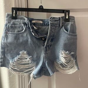 Brand new high waisted distressed denim jean shorts size 27
